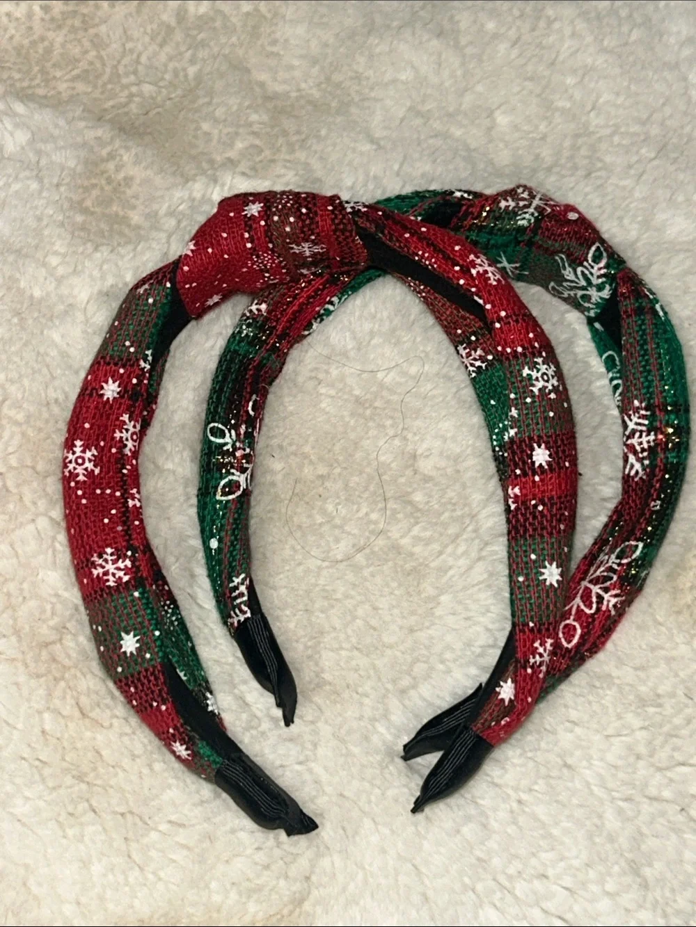 Holiday Headbands -Claire's Red & Green Sparkle Twisted-New